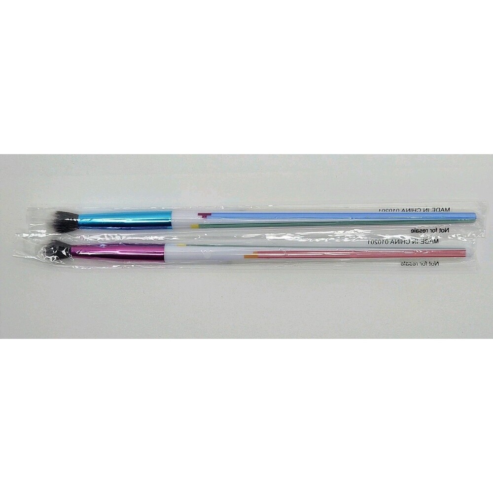 NEW Limited Edition Tetris x Ipsy Makeup Blending Brush Pink & Blue Lot Of 2